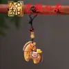 Acessórios para Cavalo em Jacarandá e Sândalo Dourado Chaveiro Pingente de Franja Arte Ano do Cavalo do Zodíaco Ming Xian Yuan Pequeno Presente Ornamento