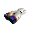 Tubo de Escape Doble Modificado Decoración para Coche Doble Salida Doble Silenciador Universal Doble Salida Gruesa Azul Horneado