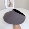 Chapéu de Sol Vazado de Peça Única Sem Costura para Mulheres Verão Chapéu de Sol Anti-UV com Aba Larga para Cobrir o Rosto Chapéu de Sol para Ciclismo Moderno