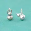 Nuevo Colgante Sólido de Calabaza Pequeña Plata de Ley S925 Colgante de Calabaza Mate Viejo Pulsera de Cuerda Manual DIY Accesorios de Plata