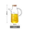 Olla de Aceite de Vidrio de Alto Borosilicato para Uso Doméstico, Gran Capacidad, Antigoteo, Botella de 550ml, Hermética, Recipiente para Salsa de Soja, Vinagre, Aceite de Cocina