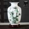 Juego de Tres Adornos Cerámicos de Jingdezhen para Entrada de Sala, Florero, Plato de Exhibición para Oficina, Fabricante Estilo Chino