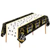 En stock Mantel a cuadros Amazon mantel a cuadros blanco y negro transfronterizo PEVA engrosado desechable mesa de postres de cumpleaños fiesta