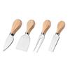 Mini Juego de cuatro piezas para hornear queso, muñeco de queso, mango de roble, juego de cuchillos para queso, cuchillo para queso de acero inoxidable