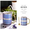 Caneca de Cerâmica de Luxo Leve Caneca de Cerâmica Europeia Britânica Caneca de Água de Grande Capacidade Alça Dourada Caneca de Cerâmica para Casal Xícara de Chá