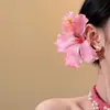 Didy No Tiene Miedo del Mismo Pasador Verde de Phalaenopsis Flor Lateral Flor Artificial Tocado Accesorios para el Cabello de Viaje a la Costa