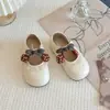 Zapatos de piel para niños JQ Jingqi, estilo retro francés, zapatos Mary Jane con lazo, colección de primavera y otoño para mujer, perfectos con vestidos, planos dulces y sencillos