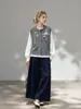 Chaleco de punto de alta gama estilo francés con bordado pesado para mujer, top sin mangas simple y versátil para otoño, para usar en capas