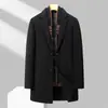 Novo Casaco de Lã Masculino Dupla Face Outono e Inverno, Moderno e Casual, com Gola Cachecol Removível e Forro de Penas