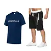 Traje deportivo nuevo de verano 2023 tendencia para hombre traje de shorts y camiseta para fitness y running hombre una generación de pelo