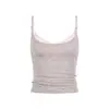 Camisola de Rayas Finas Estilo Americano Unbdns con Cobertura Lateral en el Pecho, Estilo Chica Picante, Cuello en U, Bloques de Color, Capas, Falso Dos Piezas, Top de Verano para Mujer