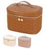 Amazon para bolsa de aseo cuero PU almacenamiento de maquillaje gran capacidad bolsa cosmética multifuncional sentido avanzado fábrica de equipaje