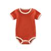 Roupas de Engatinhar para Bebê Primavera e Verão, Roupinhas de Peido para Bebê, Listras Laterais, Macacões Canelados para Bebê, Roupas Harem Triangulares, Roupas de Engatinhar para Recém-Nascidos