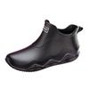 Sapatos de chuva de casal de tubo curto transfronteiriço Sapatos masculinos de cano baixo Estilo coreano Sapatos de água Fundo grosso Boca rasa Sapatos de borracha de cozinha antiderrapantes para homens e mulheres