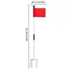 Set de banderín de golf, desmontable y portátil, unión de plástico, asta de nylon de cinco colores, banderín de campo verde