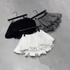 Falda Midi de Botón de Flor Blanca para Mujer 2026 Verano Cintura Alta Casual Ajustada al Cuerpo Anti-Exposición Chica Picante Falda de Línea A Falda Corta Esponjosa