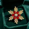 Broche de Floco de Neve com Strass Sete Cores para Indústria Pesada Liga Metálica com Pedras Coloridas Fixadas Pin para Terno Casaco Xale Corsage Fábrica Atacado