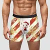 Aliexpress Amazon Regalo Navideño Transfronterizo Año Nuevo Ropa Interior para Hombre Pantalones Cortos de Seda de Leche de Cintura Media Alta Elásticos Transpirables