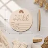 Letrero de anuncio de bebé de madera transfronterizo de Amazon, placa de mes de nacimiento de bebé de madera, adorno decorativo conmemorativo