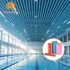 Techo cuadrado de aluminio en forma de U con impresión por transferencia térmica recubierta con rodillo, techo de aluminio hecho a medida para escuelas