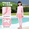 Roupa de Banho Infantil Meninas Novo Estilo 2025 Conjunto Dividido Manga Longa Calça Maiô Crianças Grandes Proteção Solar Treinamento Roupa de Banho