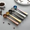 Cuchara medidora de acero inoxidable para granos de café con clip sellador, cuchara medidora de doble uso para leche en polvo, clip sellador de bolsas multifuncional, venta directa de fábrica