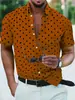 Comércio Exterior Amazon Transfronteiriço Nova Camisa Masculina de Manga Curta com Bolinhas Moda Casual Versátil Tops Masculinos