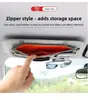 Organizador de Para-sol de Carro, Clip Multifuncional para Óculos e Bolsa de Armazenamento para Cartões, Tira de Velcro no Para-sol para Óculos de Sol, Bilhetes e Identificações