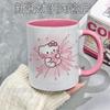 Caneca Nicho Hello Kitty Cerâmica Copo de Leite Água Fofo Copo de Café para Café da Manhã Melhor Amigo Casal Desenho