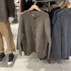 Casaco de Lã Outono/Inverno Roupas Masculinas Femininas Casuais Soltos Espessados Gola Redonda Cardigan de Tricô Mangas Longas Suéter SY451604