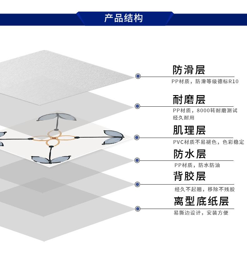 地板贴水泥地地贴厨房自粘仿瓷砖塑料卫生间批发纸铺的防木纹板厕所浴室硅藻吸垫pvc3d墙专用家全革30