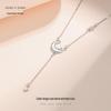 Longo Sol Lua estrela borla colar de prata esterlina original estilo coreano nicho Branco fritilar pingente camisola clavícula cadeia outono