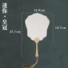 Leque em Branco para Pintura, Leque Redondo Espesso de PVC, Leque de Papel Semi-Cru em Branco para Caligrafia e Pintura, Leque Antigo Dupla Face para DIY