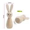 Conejo de pascua diy color tronco impresión ojos conejo clavo de madera muñeca mano pintada por niños conejo de madera figura pequeña de madera