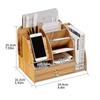 Caja de Almacenamiento Estilo Nórdico de Madera Caja Organizadora de Marcadores de Escritorio Caja Plegable de Oficina con Múltiples Compartimentos de Madera
