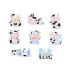 Vaca de Dibujos Animados Bebé Linda Hecho a Mano DIY Accesorios para Joyería Pegamento de Crema Resina Pequeños Accesorios Hebilla de Zapato con Agujero Material