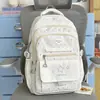 Mochila Estilo Coreano com Cor Contrastante, Estrelas e Bolinhas para Meninas do Ensino Fundamental e Médio, Aparência Sofisticada, Moderna, Grande Capacidade, Leve, Bolsa Escolar