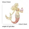 Nova Broche de Sereia Criativo Europeu e Americano com Strass, Acessório de Roupa Exquisito de Luxo Leve, Alfinete de Broche, Atacado do Fabricante