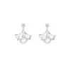 Pendientes de Plata 925 con Cierre de Mariposa Hoja de Ginkgo Perla Moda Femenina Pendientes Nuevos Diseño de Nicho Pendientes Elegantes con Estilo