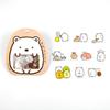 Adesivo de canto japonês para bolsa de mão, decoração, desenho animado fofo de animal, PVC, bronze transparente, Amazon