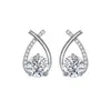 Brincos de Prata 925 com Pino de Verão Cruz Zircônia para Mulheres Brincos de Luxo Acessíveis High-End Acessórios Versáteis de Nicho Joias Atacado