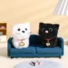 Boneca de Pelúcia Preto e Branco Chaveiro Gatinho Boneca de Desenho Animado Criativa Casal Acessórios para Mochila Dia das Crianças Cerimônia de Acompanhamento