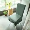Funda de silla de felpa, adecuada para todas las estaciones, funda elástica para taburete, diseño moderno y simple con respaldo integrado, funda de silla para el hogar de color liso