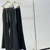 "Pantalones para Adelgazar las Piernas" con Corte Relajado, Bloques de Color, Cintura Elástica, Pierna Ancha Ligeramente Acampanada, Pantalones Casuales para Mujer, Engrosados con Efecto de Caída, Adelgazantes, Pantalones de Largo Hasta el Suelo