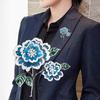 Nova Broche Flor de Peônia Azul Estilo Chinês, Alfinete Esmaltado de Alta Qualidade, Acessório Versátil e Elegante para Jaquetas, Roupas de Jantar