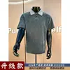 Cleanfit Estilo Americano Manga Corta Hombre 2026 Verano Cuello Solapa Retazos Holgado Camiseta Polo de Peso Pesado Top de Media Manga
