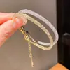 Pulsera Estilo Francés Cielo Estrellado de Circonita Brillante para Mujer, Minimalista Exquisita Joyería de Lujo Ligero Apilable de Alta Gama Tendencia