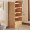 Estante de livros de madeira maciça, estante simples de piso para a sala de estar, prateleira de armazenamento para estudantes, armário de armazenamento multicamadas para quartos de crianças e quartos