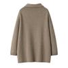 Bufanda Lisa de 7 Agujas con Cuello y Bolsillo con Solapa Pantalones Estilo Maillard Cárdigan Holgado Suéter Chaqueta de Cachemir Perezoso para Mujer