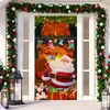 2026 Nova Cortina de Porta Banner de Natal Decoração de Fundo para Fotos ao Ar Livre com Papai Noel e Filhote